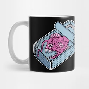 Ugly Angler Fish in Tin Can Illustration // Deep Sea Anglerfish Mug